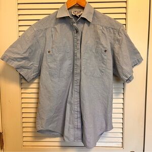Light Blue Chambray. The Shirt Inc. Short-Sleeve Men's Shirt Med VTG